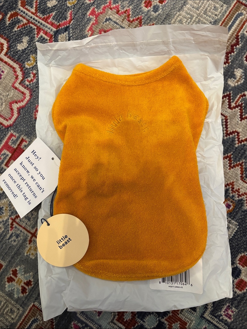 Little Beast Mustard Yellow Orange Terry Tank